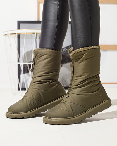 Dark green women's boots a'la snow boots Tirigga- Footwear