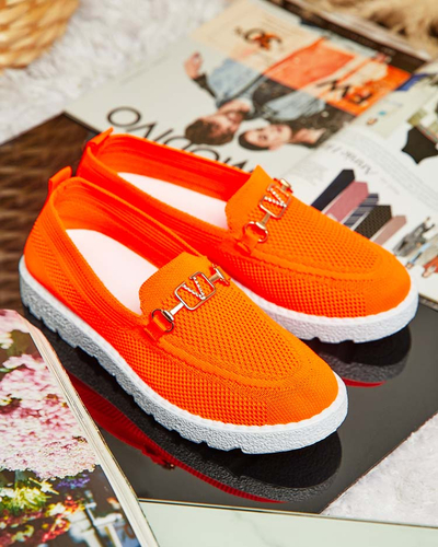 Royalfashion Женские тканевые мокасины с золотым украшением Erticae