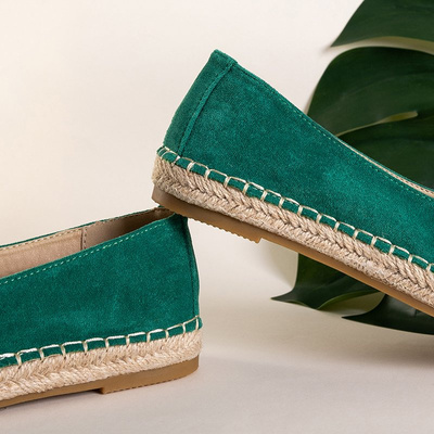 Women's green eco-suede espadrilles Silina- Shoes