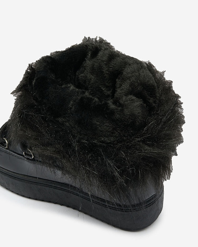 Royalfashion Children's slip-on shoes a'la snow boots with fur in black Asika