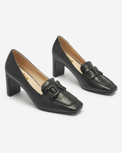 Women's moccasin-style pumps in black Mokwell-Footwear