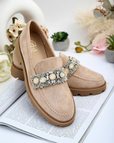 Royalfashion Women's moccasins with colored zircons Nel