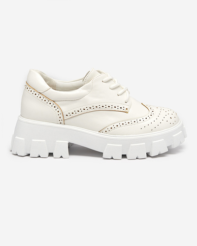 White women's shoes with an openwork accent Uneri - Footwear