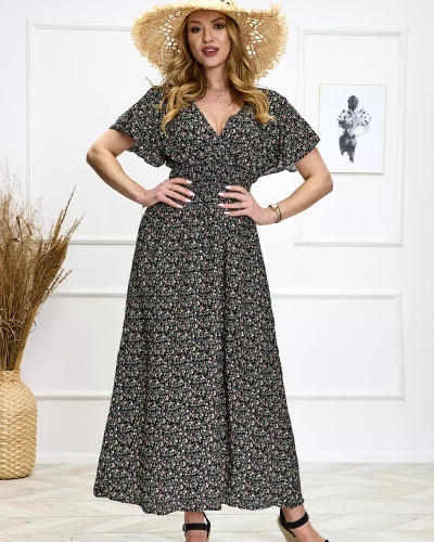 Floral black women's maxi dress Clothing