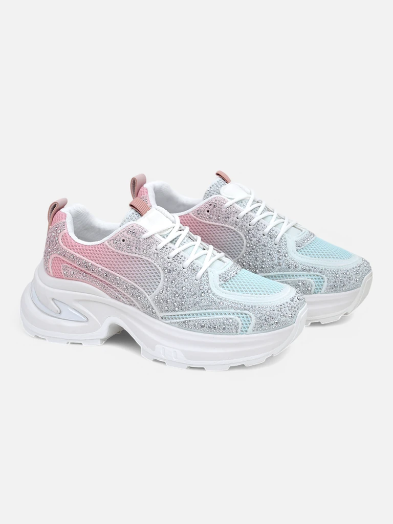 Royalfashion Women's sports sneakers with rhinestones Bloss