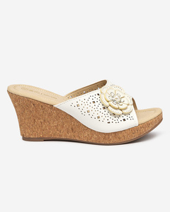 Beige women's wedge sandals Dombas - Shoes