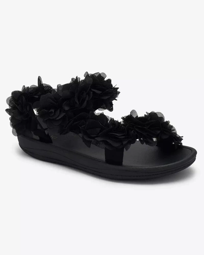 Royalfashion Black women's sandals with flowers Alferroy