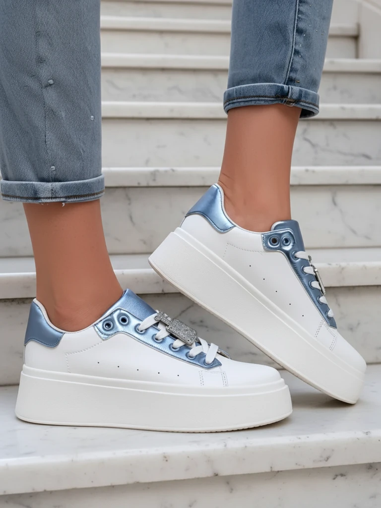 Bella Corsa Ecru Handmade Women's Sneakers