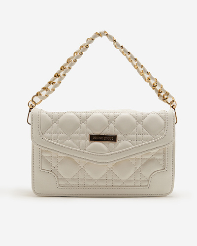 Women's white quilted small handbag - Accessories