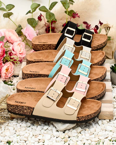 Royalfashion Sieviešu Ottoma flip-flops ar plakanu zoli