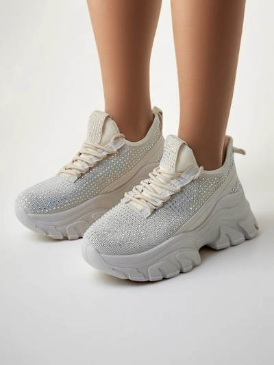 Royalfashion Women's sporty sneakers with rhinestones Blysco