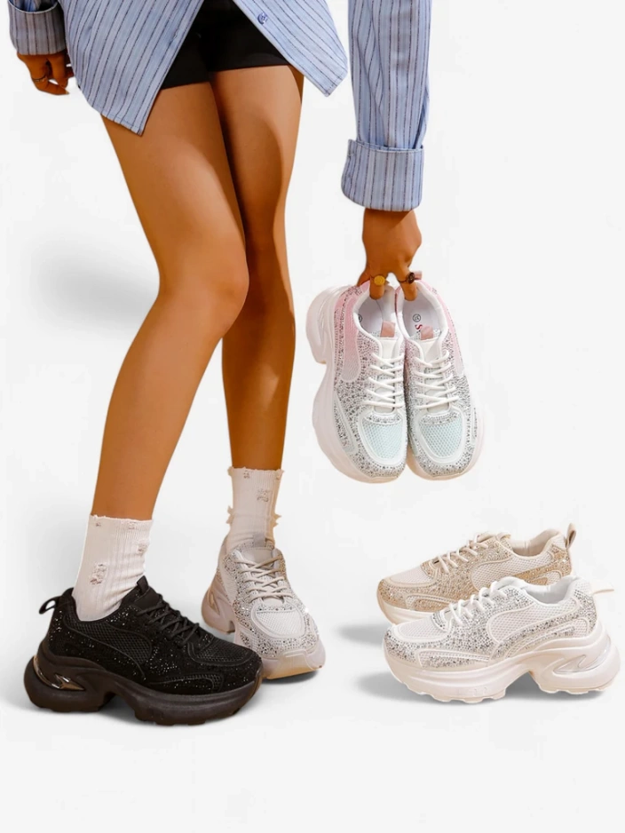 Royalfashion Sieviešu Sporta Čības ar Rhinestones Bloss