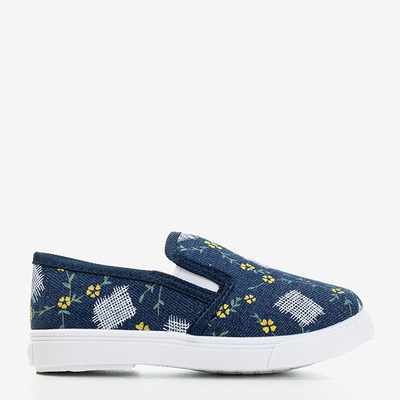 Navy blue children's slip - on sneakers Inga - Footwear