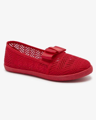 Girls' bow sneakers in red color Lolisa - Footwear