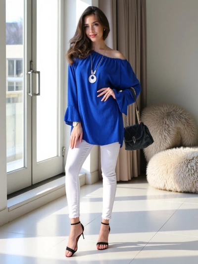 Royalfashion Women's off-the-shoulder blouse with ruffles