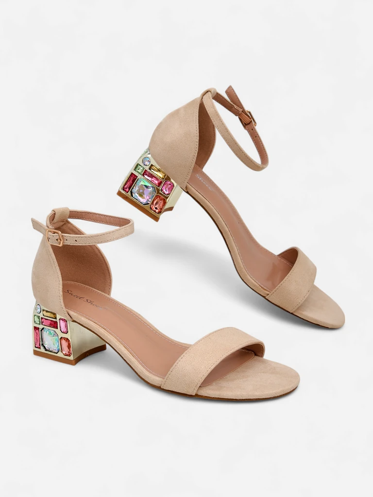 Royalfashion Sieviešu sandales ar dekoratīvu papēdi Ballou