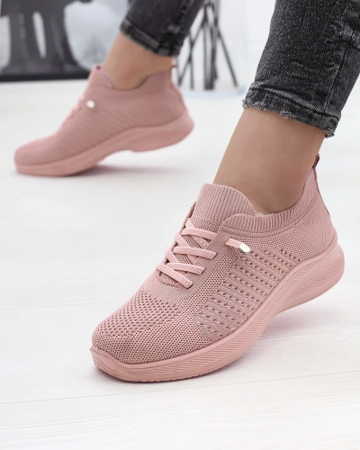 Women's fabric sports shoes in pink Sedmo- Footwear