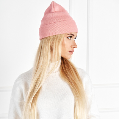 Women's pink double-layer beanie - Accessories