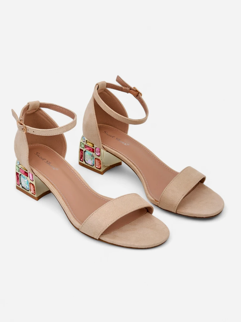 Royalfashion Sieviešu sandales ar dekoratīvu papēdi Ballou