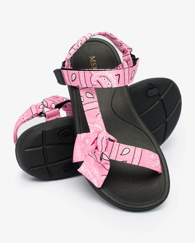 Royalfashion Pink women's sandals with bow Oyall