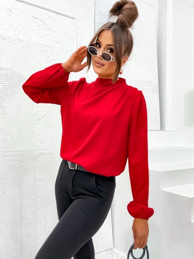 Royalfashion Women's blouse with a stand-up collar