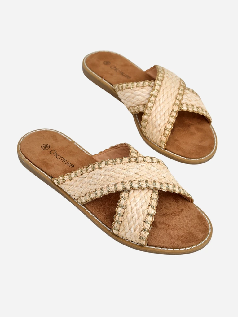 Royalfashion Женские шлепанцы с плетеными ремешками Bornes