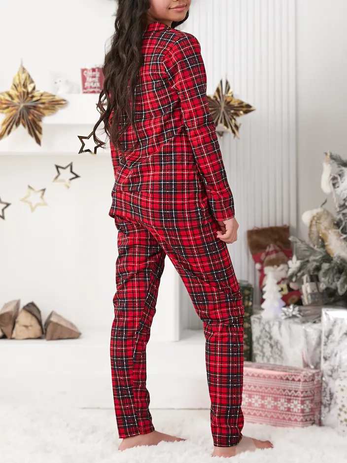 Royalfashion Ziemassvētku bērnu kokvilnas šūnu pidžama