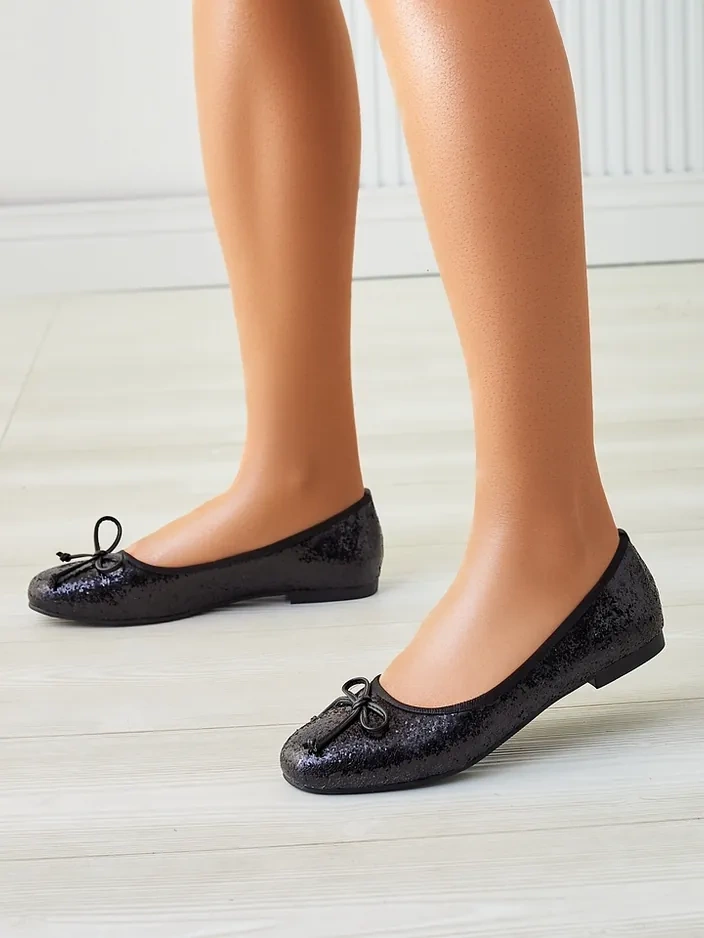 Royalfashion Women's ballet flats with glitter and bow Aramie