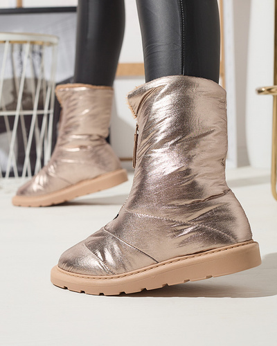 Pink-gold women's shoes a'la snow boots Tirigga- Footwear