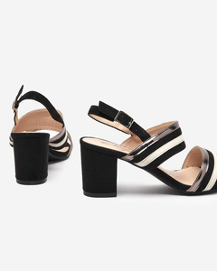 Black and white women's eco suede Zebora sandals - Footwear