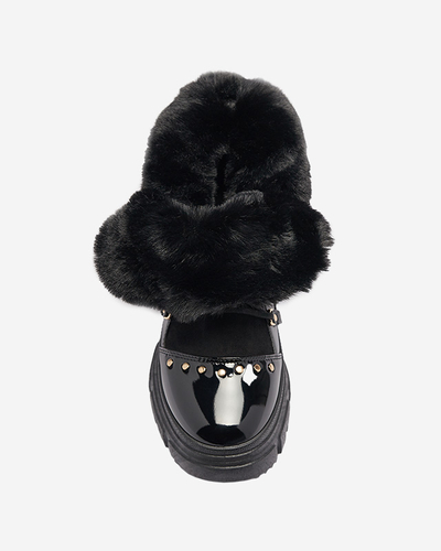 Черные женские сапоги на шнуровке Fentes- Footwear