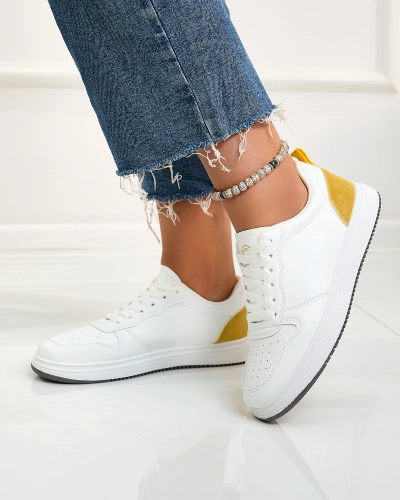 Royalfashion White and yellow classic sports shoes Colorburst Classics