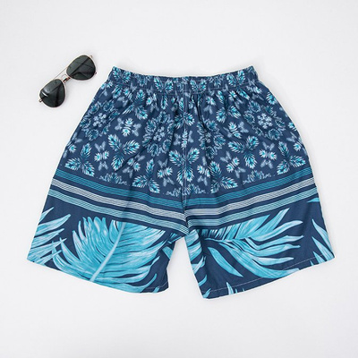 Navy patterned men's sports shorts shorts - Clothing