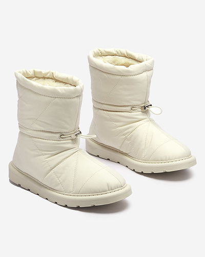 Beige women's insulated boots a'la snow boots Kaliolen - Footwear