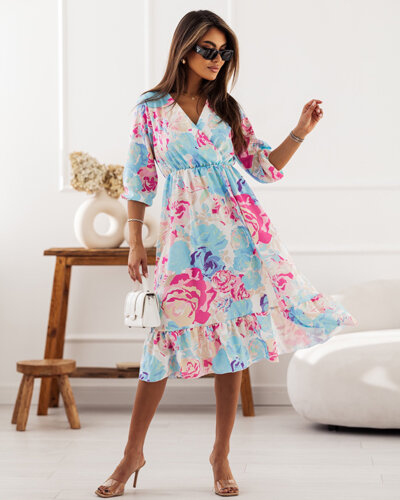 Royalfashion Women's midi dress with original pattern