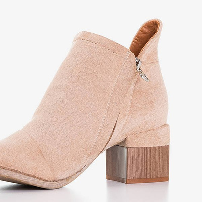 Light brown women's boots on the post Jeneuer - Footwear