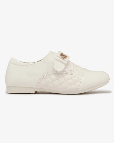 Girls' quilted eco leather half shoes in white Werme- Footwear