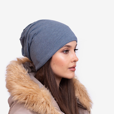 Women's blue beanie hat - Accessories