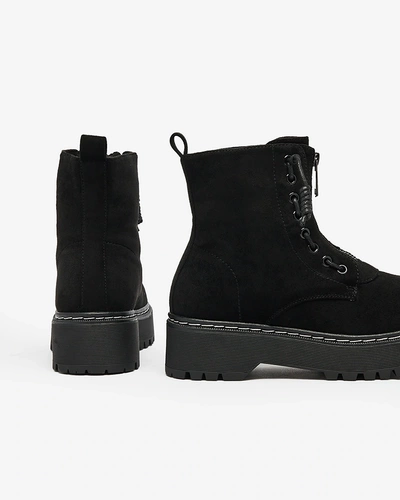 Royalfashion Black women's boots on thicker sole Kastolla