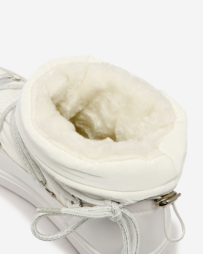 Royalfashion Женские ботинки-слипы a'la snow boots in white Vevnose