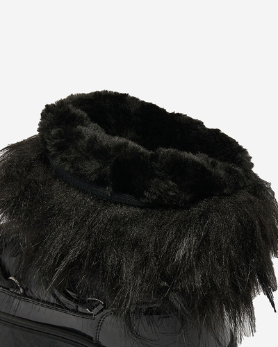 Royalfashion Детские ботинки-слипы a'la snow boots with fur in black Asika