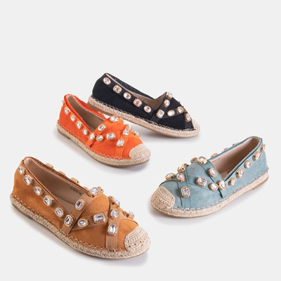 Women's espadrilles with camel Wamba crystals - Footwear