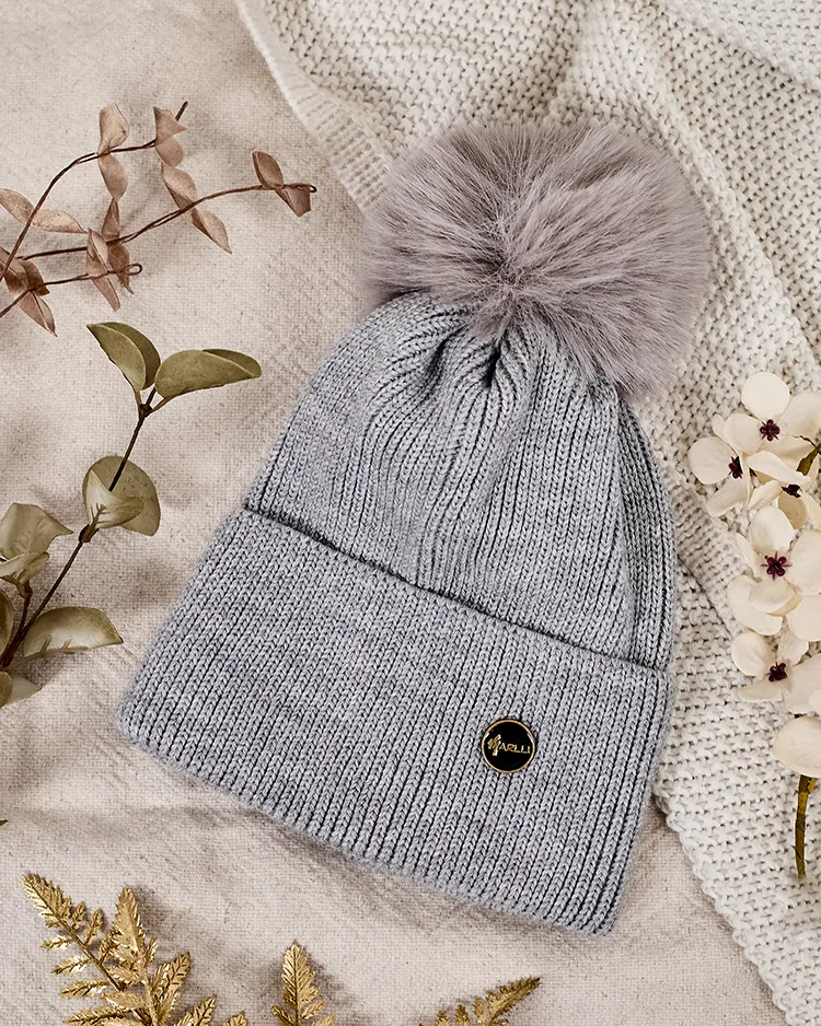 Royalfashion Women's winter hat with pompon