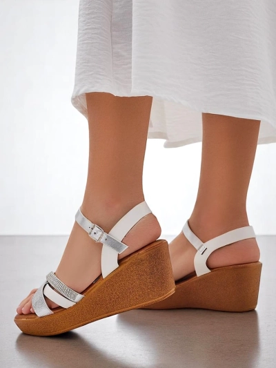 Романтические сандалии на платформе Royalfashion для женщин с rhinestones и блестками Glittera