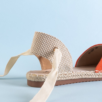 Tied orange espadrilles Edola - Shoes