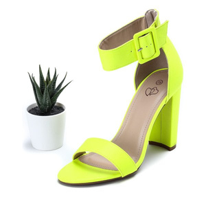 Yellow neon post sandals Katiea - Footwear