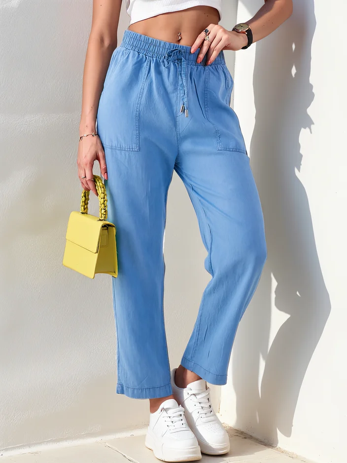 Royalfashion Taisnas sieviešu auduma bikses 7/8