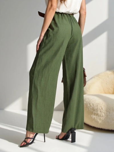 Royalfashion Wide women's pants with a belt