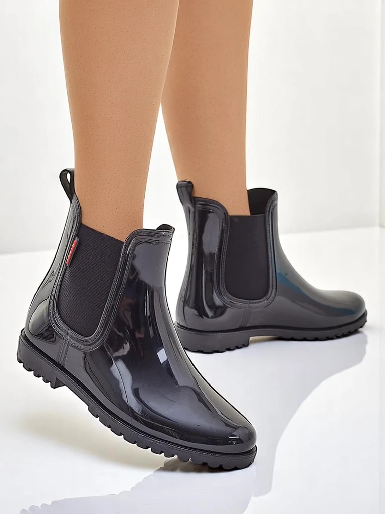 Женские лакированные резиновые сапоги Royalfashion Rissma