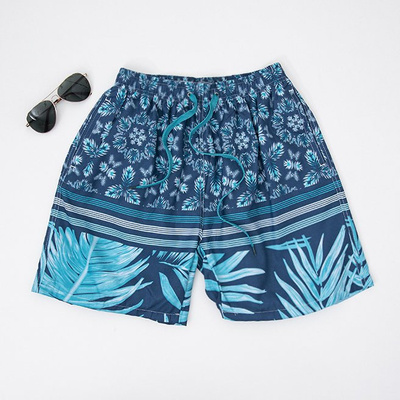 Navy patterned men's sports shorts shorts - Clothing